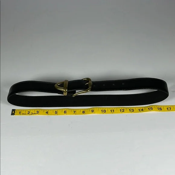 Fossil Black Leather Belt with Gold Buckle Sz L - Picture 11 of 14
